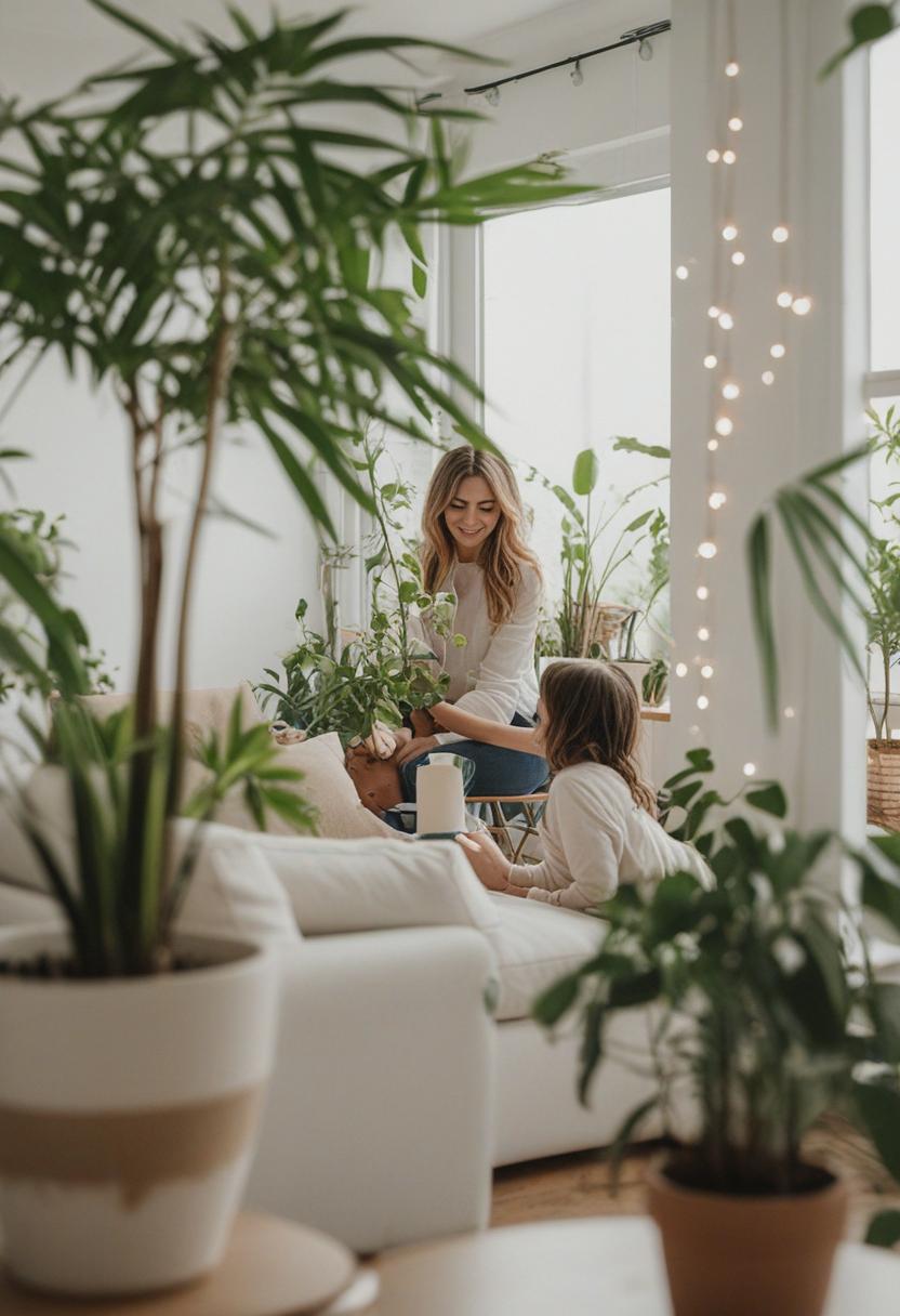 Family-style plants in a warm, cozy home setting.