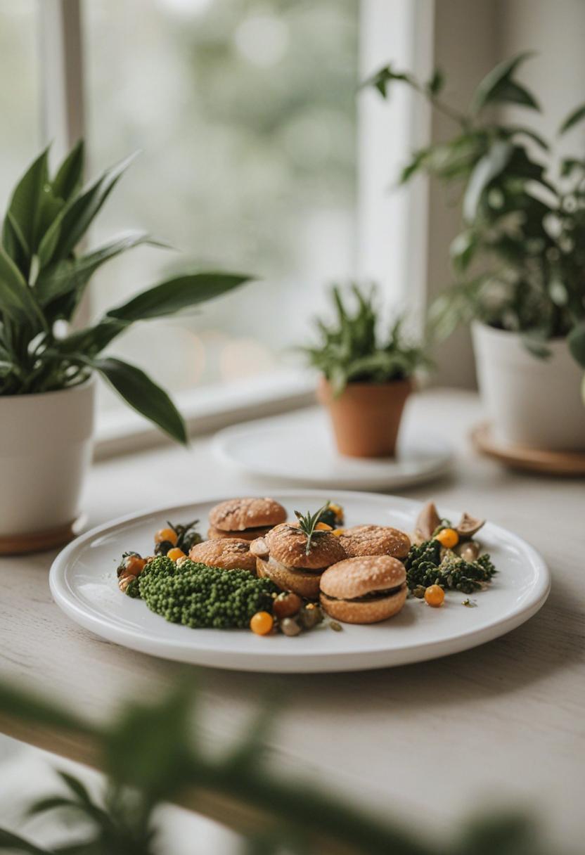 Vibrant plants enhance food's visual appeal.