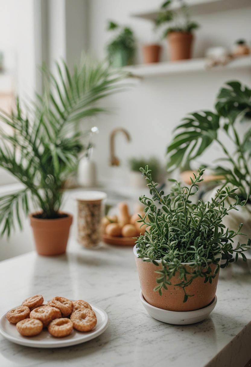 Vibrant plants enhance food's visual appeal.