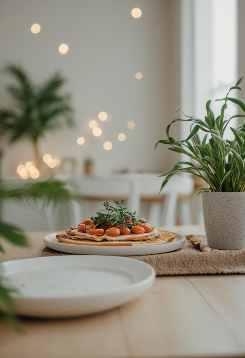 Vibrant plants enhance food's visual appeal.