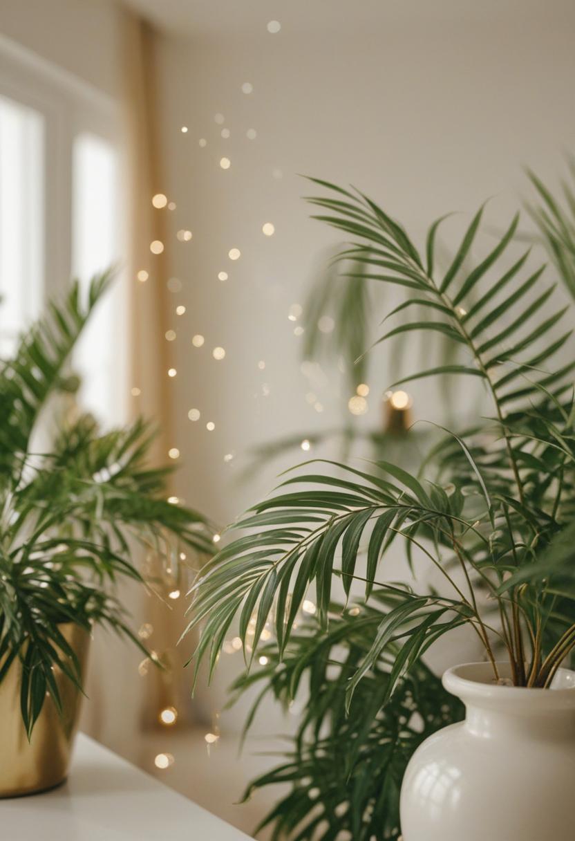 Golden plants in a lush, glowing green setting.