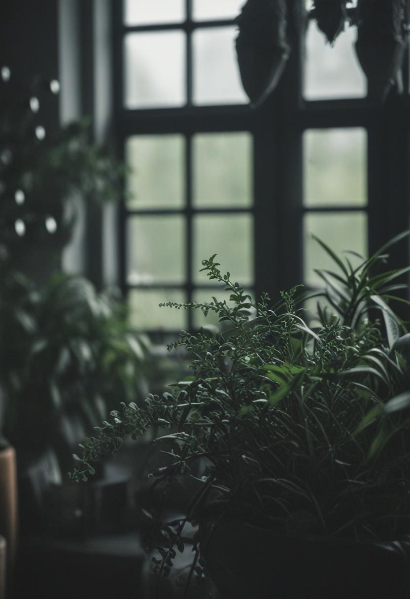 Dark, mystical plants in a gothic, ornate forest setting.