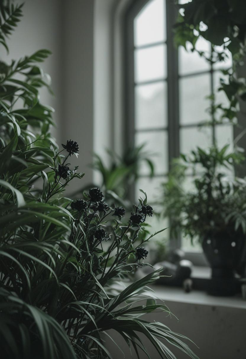 Dark, goth-themed plants with a mysterious, eerie vibe.