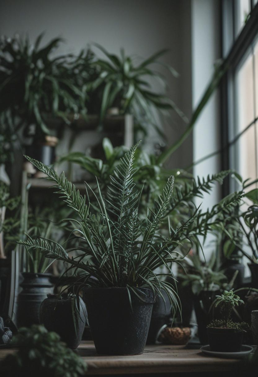 Gothic plants in mystical, ornate forest landscapes.