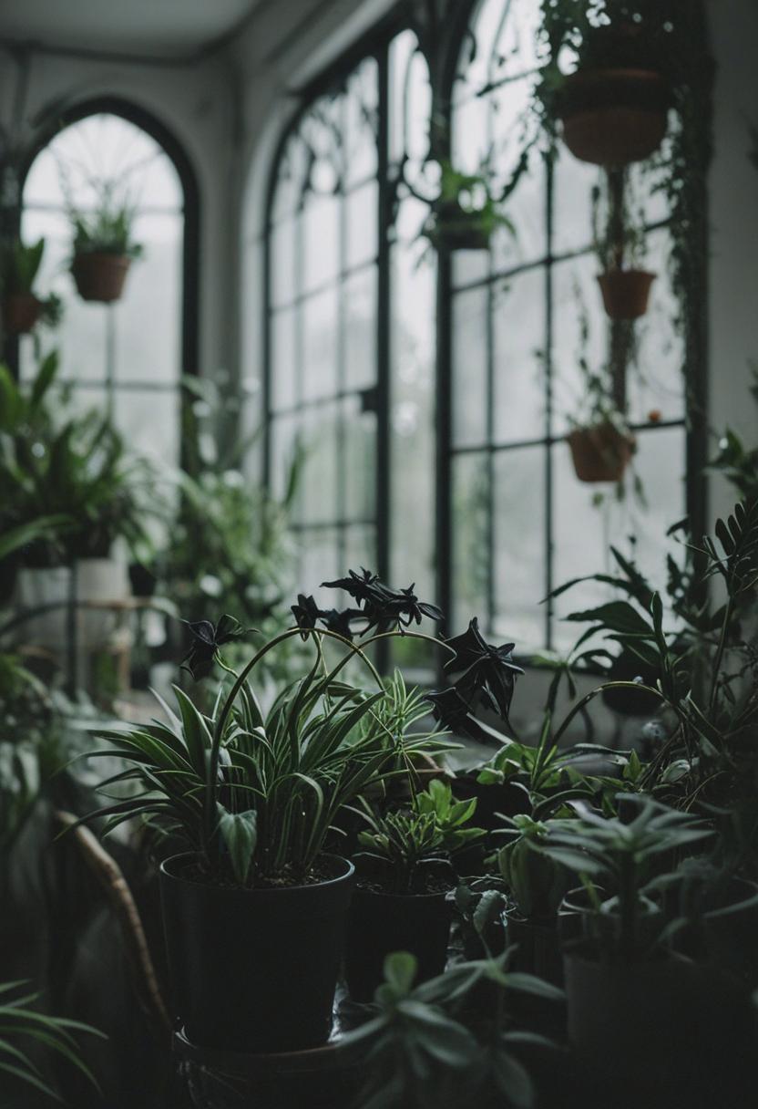 Dark, eerie plants with gothic style.