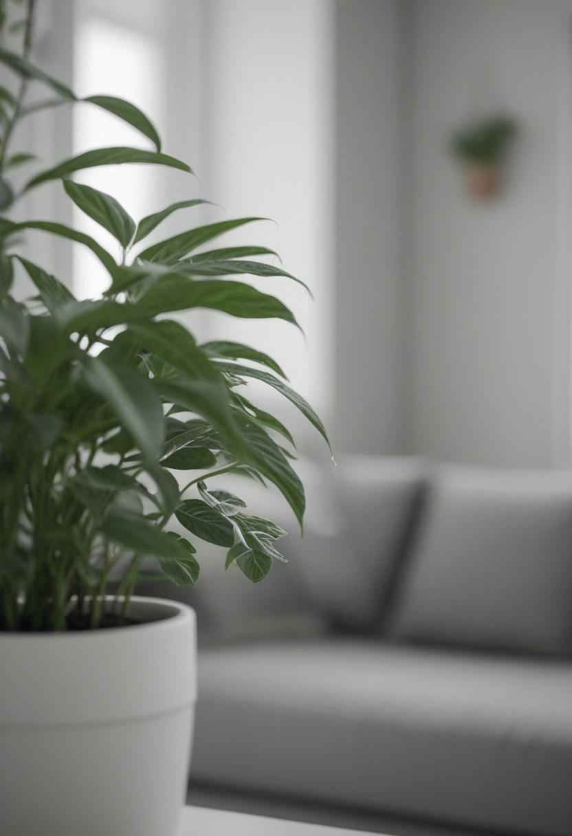 Gray aesthetic plants in a minimalist, muted color scheme.