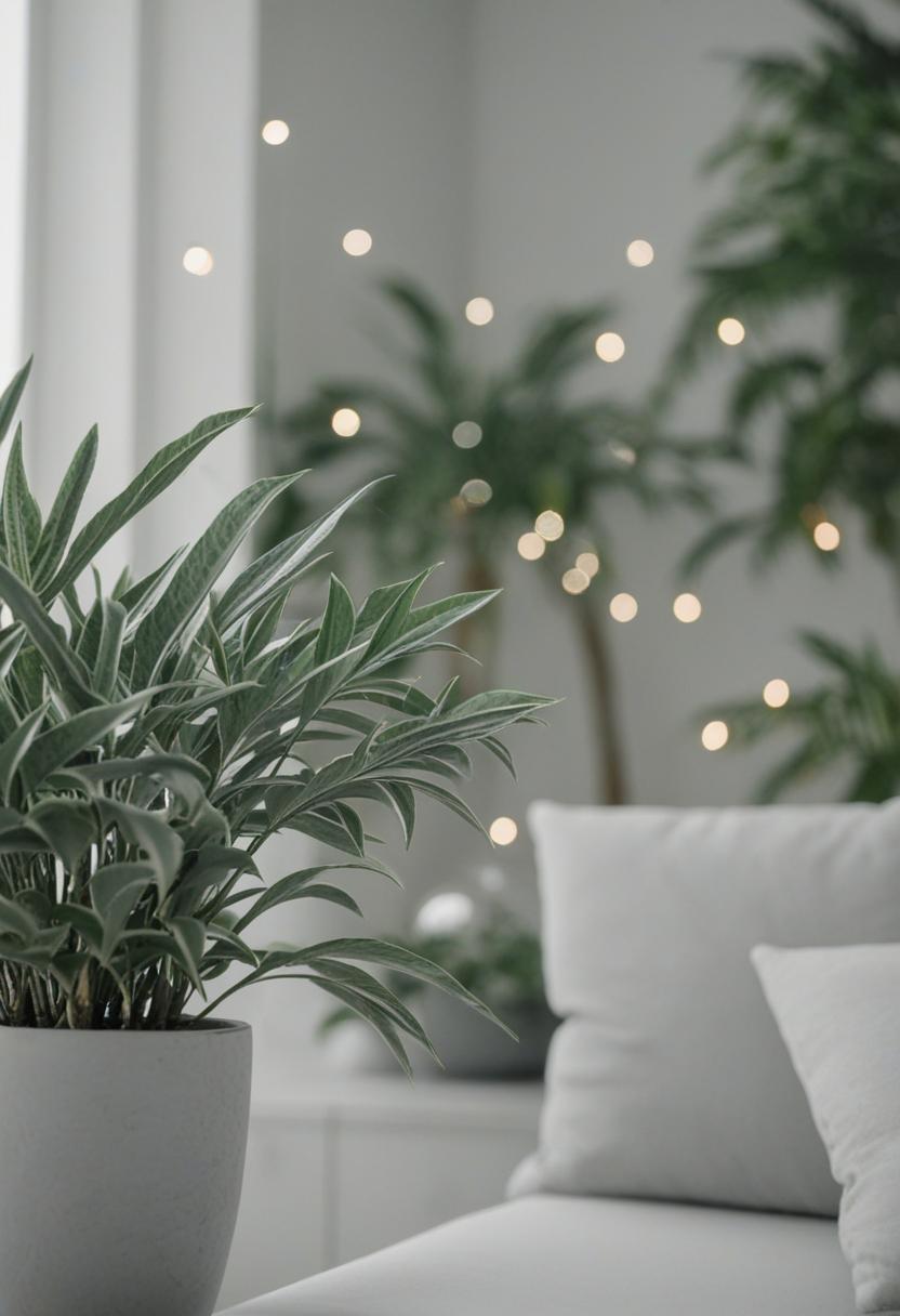 Gray aesthetic plants in a minimalist, muted tone.