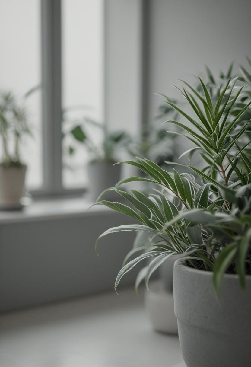 Ethereal grey plants in a minimalist, muted palette.