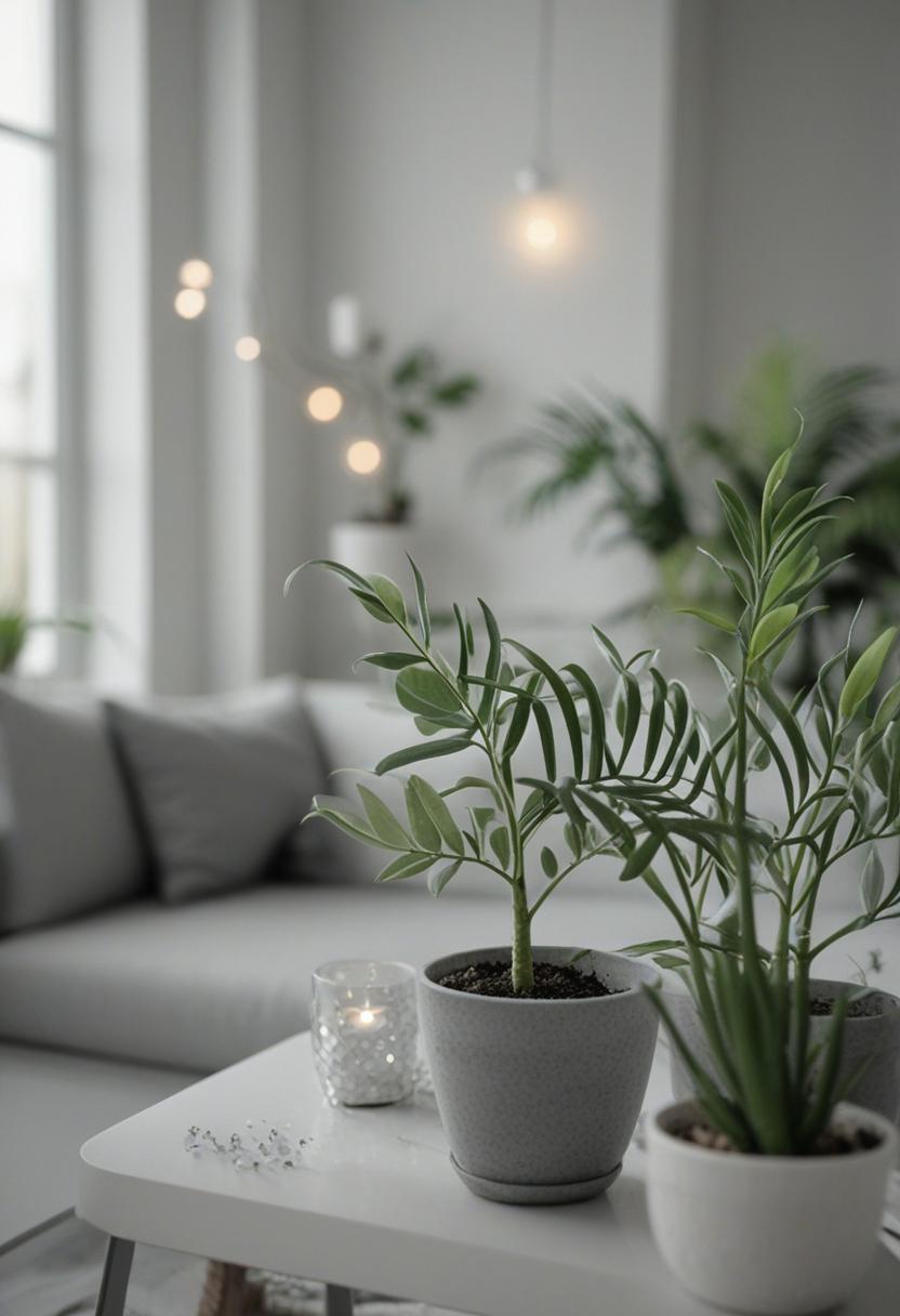Elegant grey plants in a minimalist, modern setup.