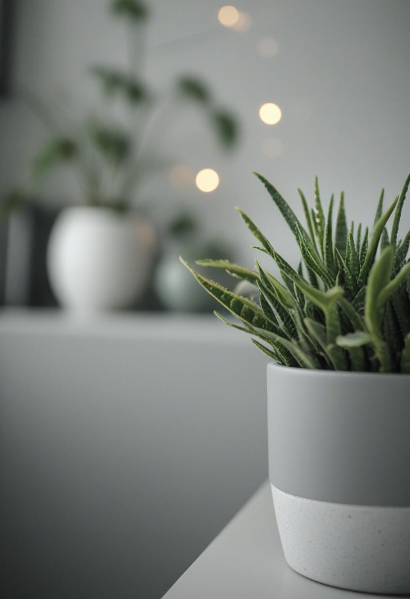 Ethereal grey plants in a minimalist, muted palette.