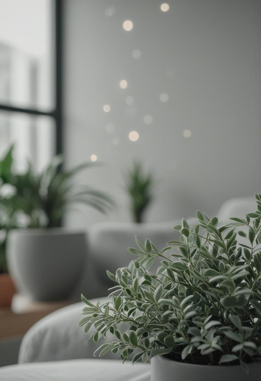 Elegant grey-toned plants in a minimalist setting.