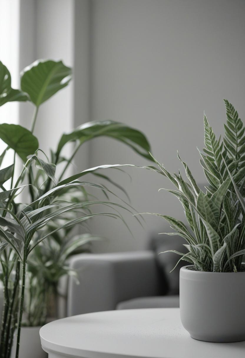 Ethereal grey plants in a minimalist, muted setting.