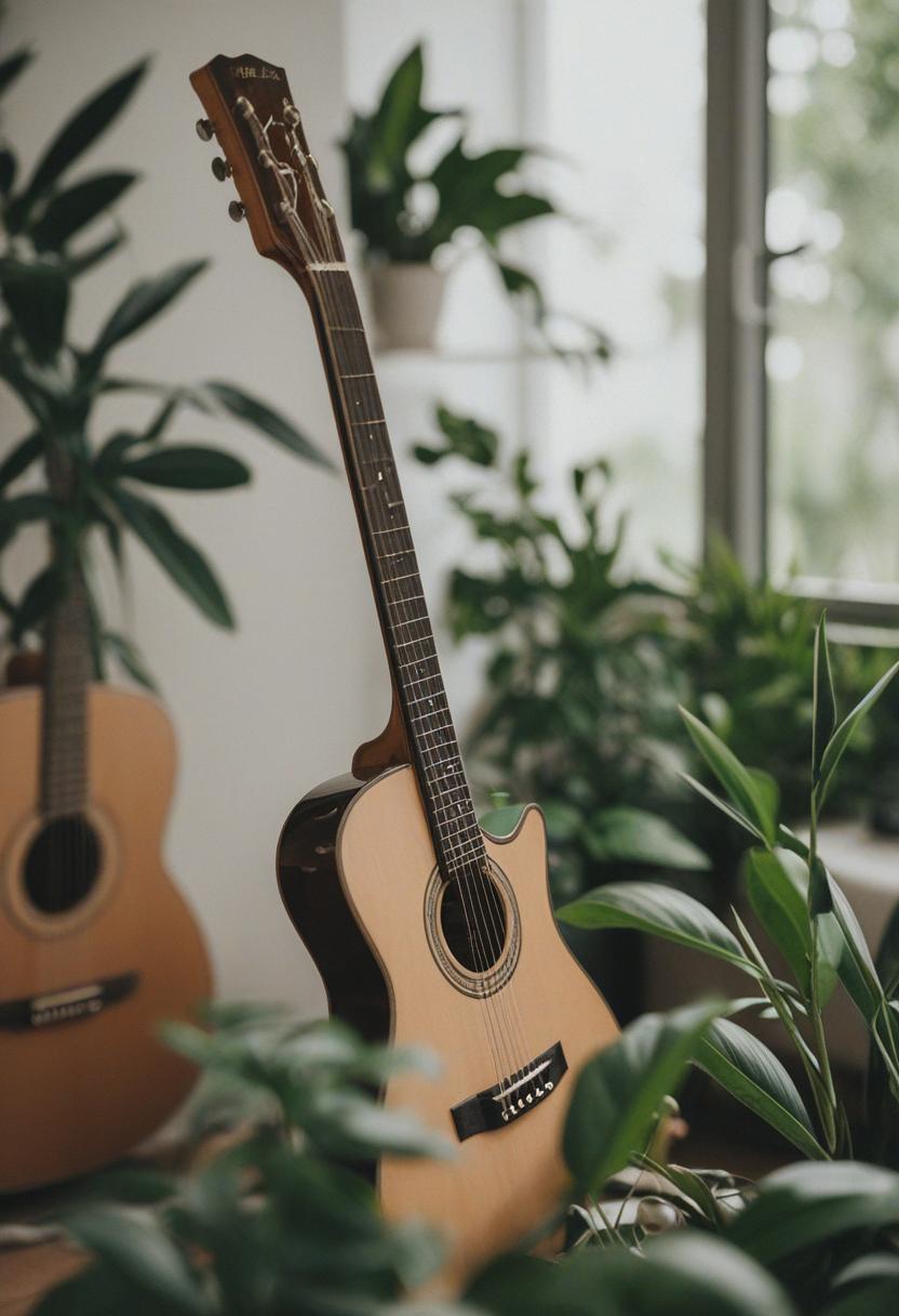 Green plants with a guitar aesthetic.
