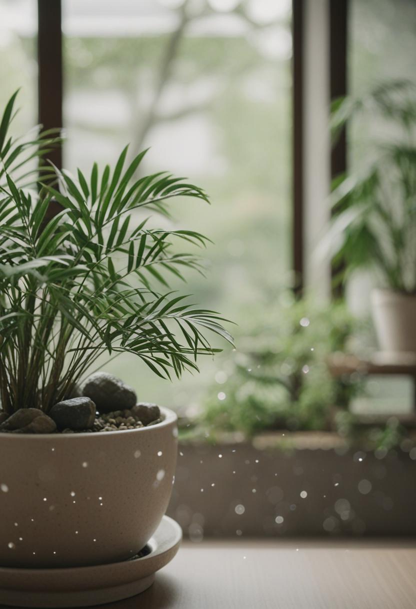 Elegant Japanese-inspired plant arrangement.
