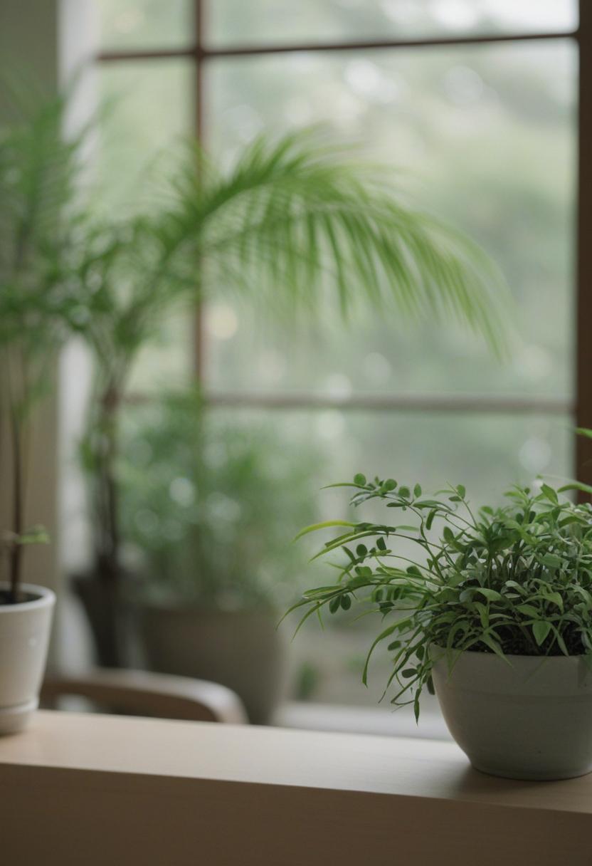 Elegant Japanese-inspired plant arrangement.