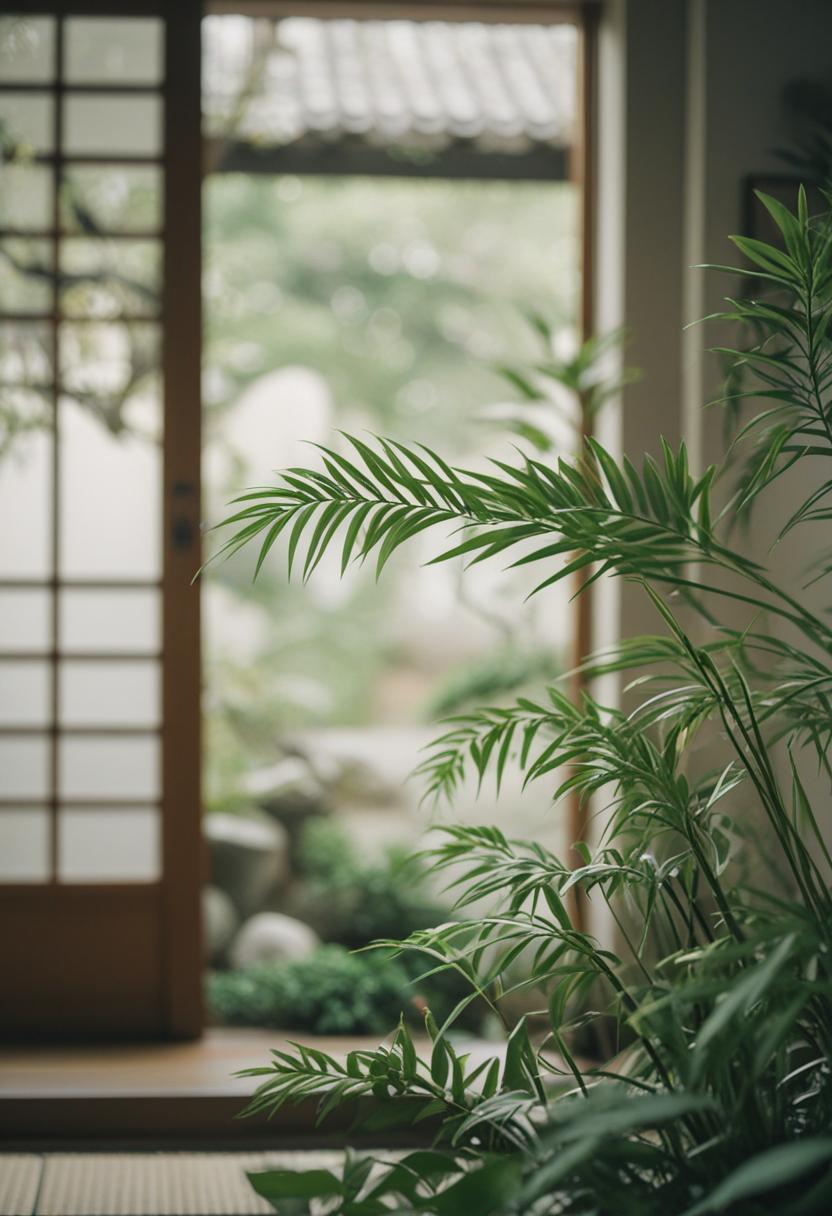 Elegant Japanese-inspired plant arrangement.