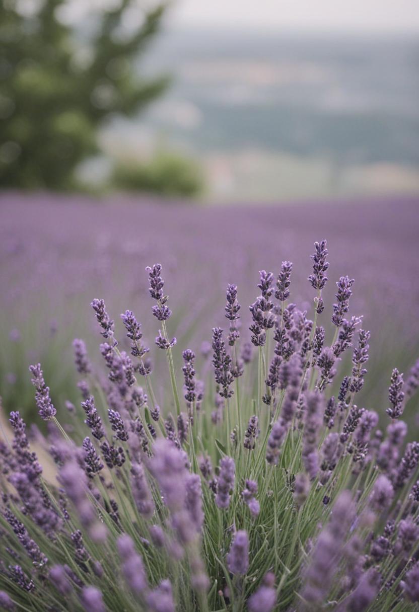 Soft lavender blooms in a serene, calming garden setting.