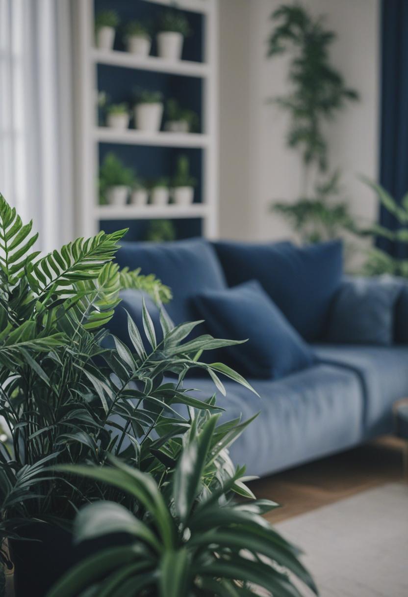 Navy blue plants in a sleek, modern aesthetic.