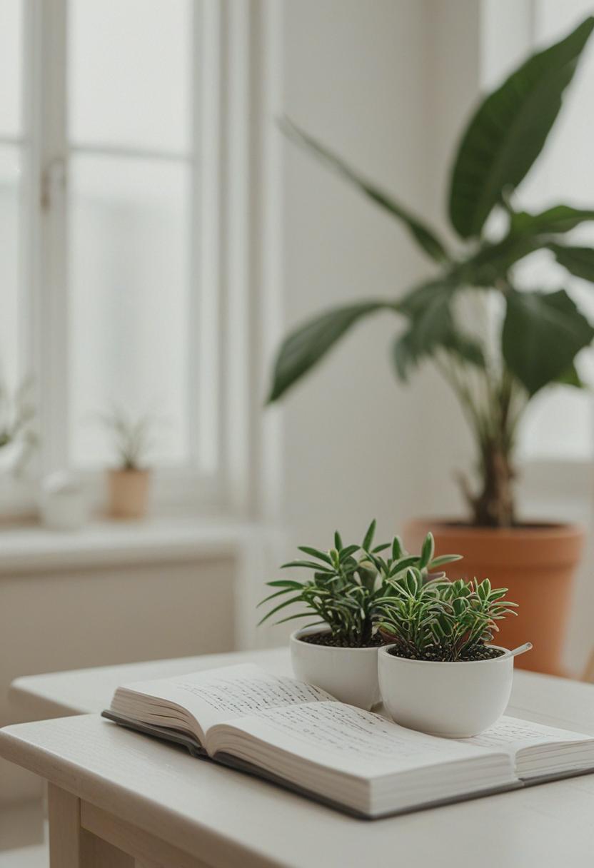 Elegant, minimalist plants with a note-inspired aesthetic.