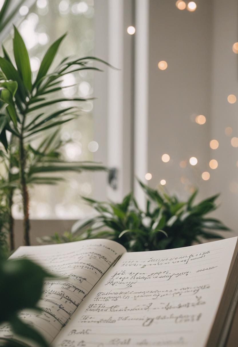 Elegant plants in a minimalist, note-inspired style.