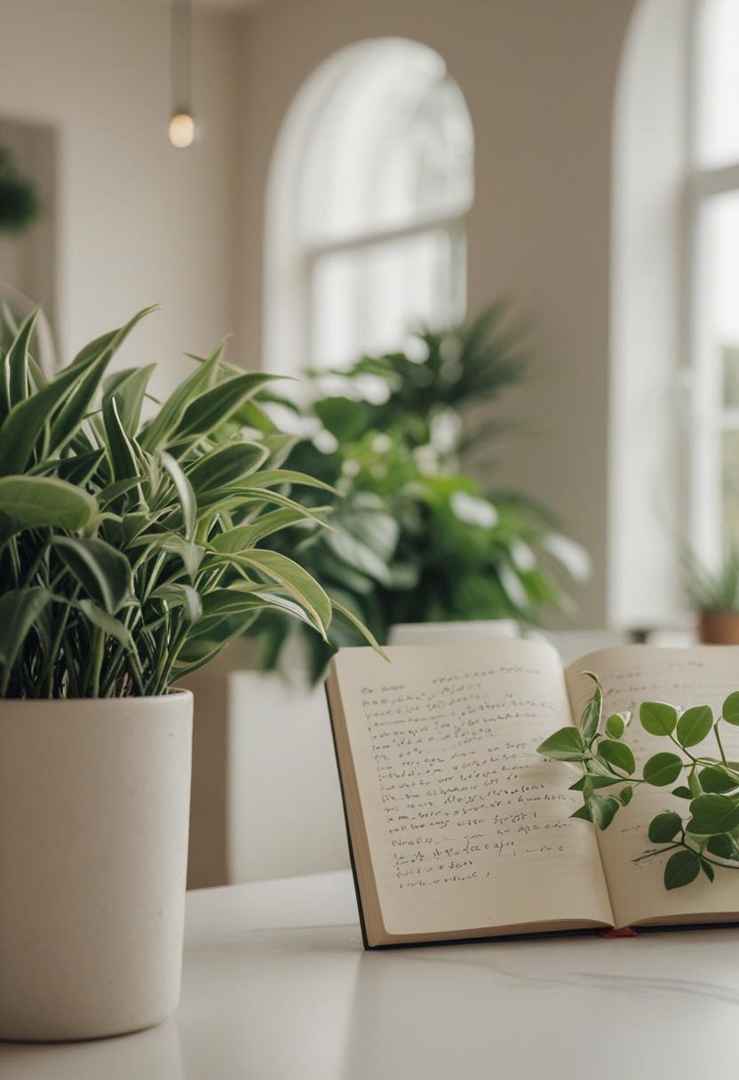 Elegant plants in a minimalist, note-inspired style.