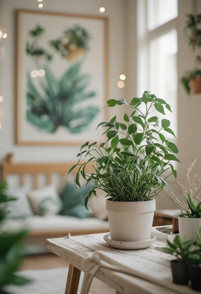 Elegant painting of lush plants in a vibrant art style.