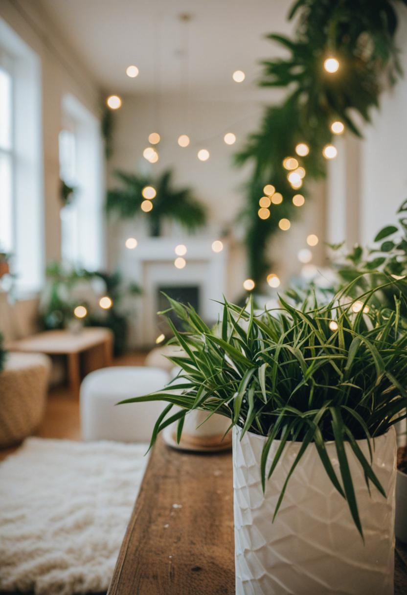 Vibrant plants add a lively party vibe to the decor.