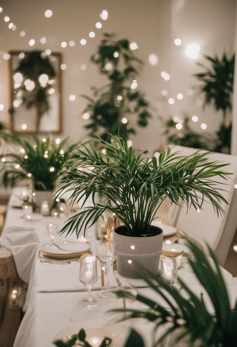 Vibrant plants for a lively party decor vibe.