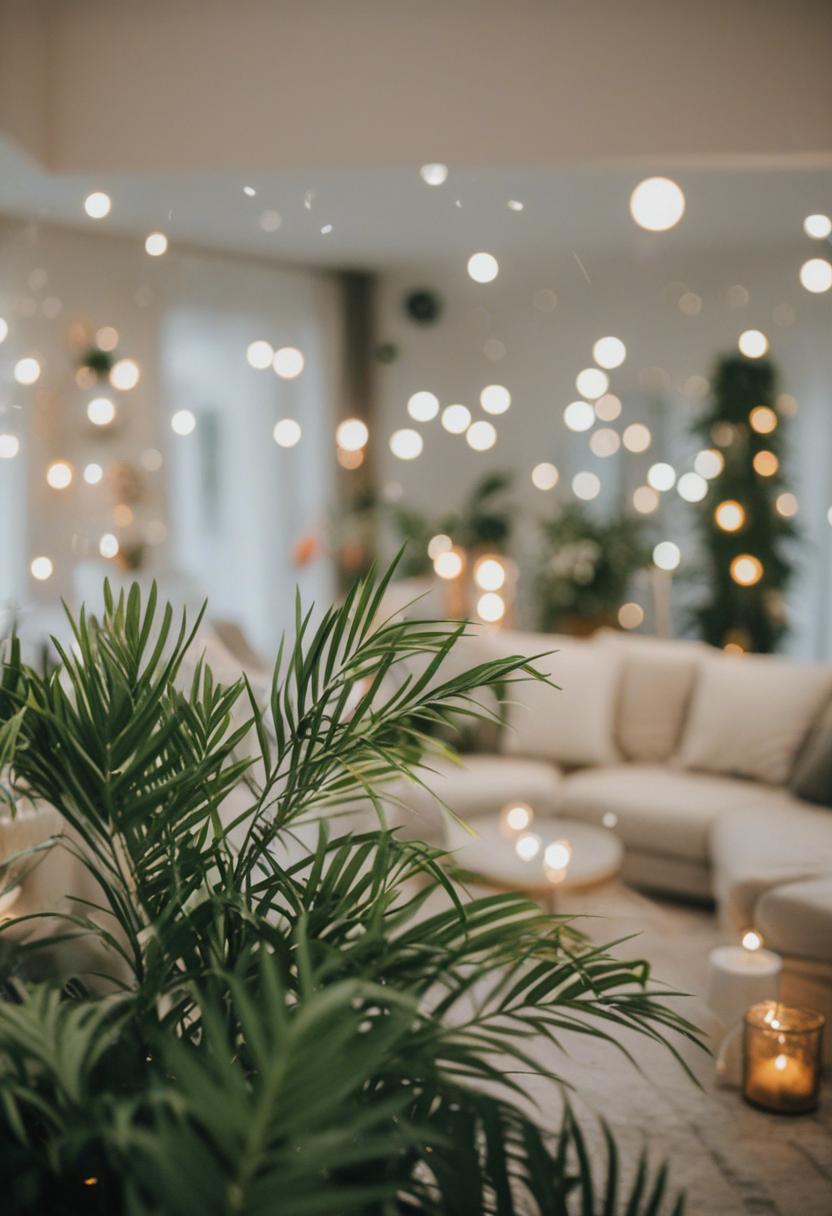 Elegant plants with ornate party-themed designs.