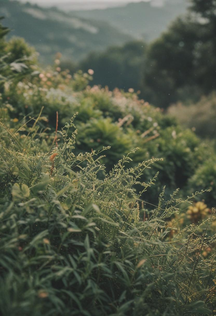 Ethereal plants in soft light, nature's quiet beauty.