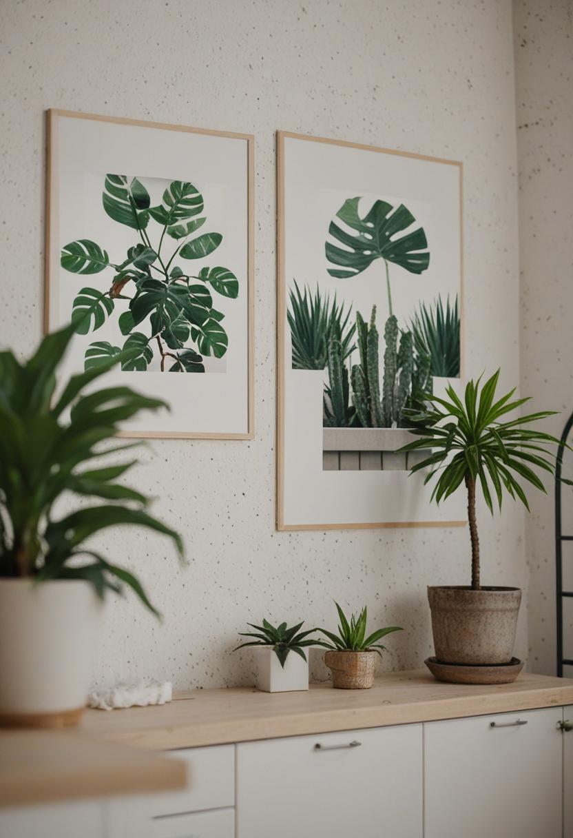 Elegant plant posters with ornate design.