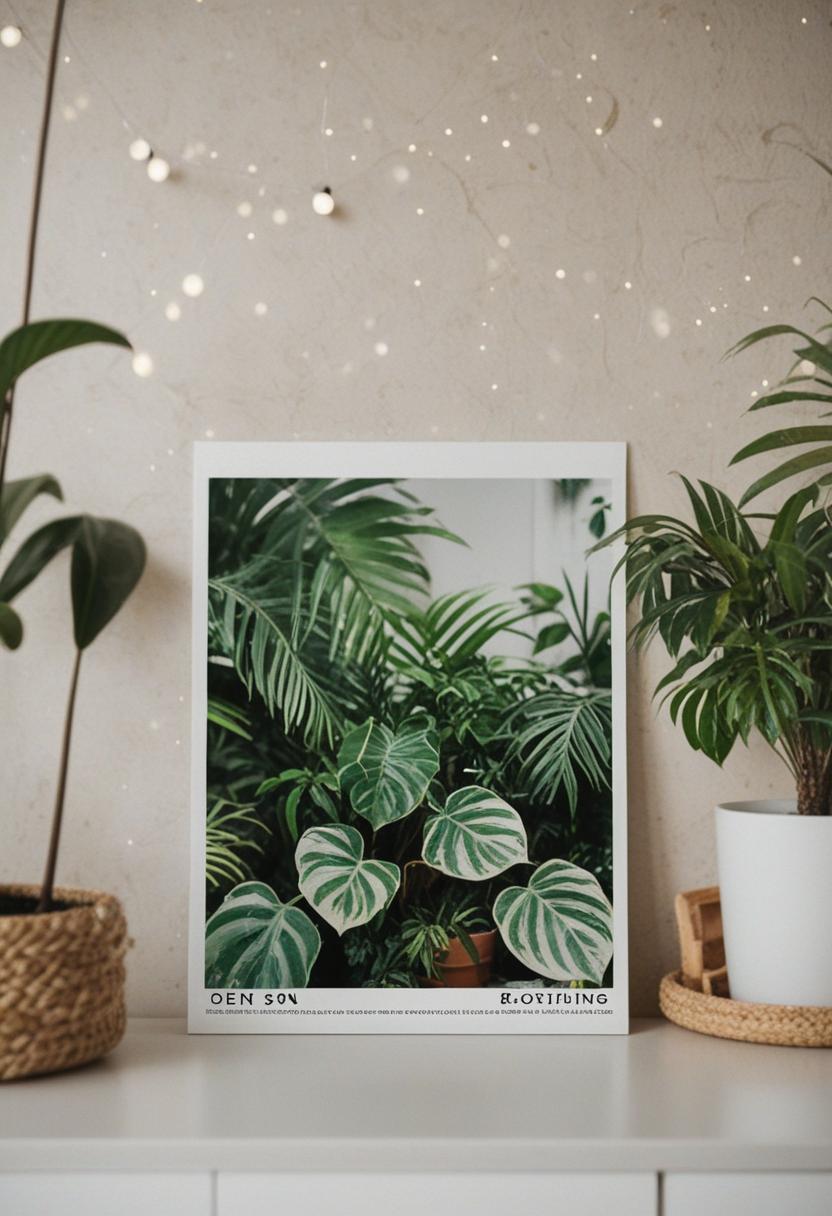 Elegant plant posters with ornate design.