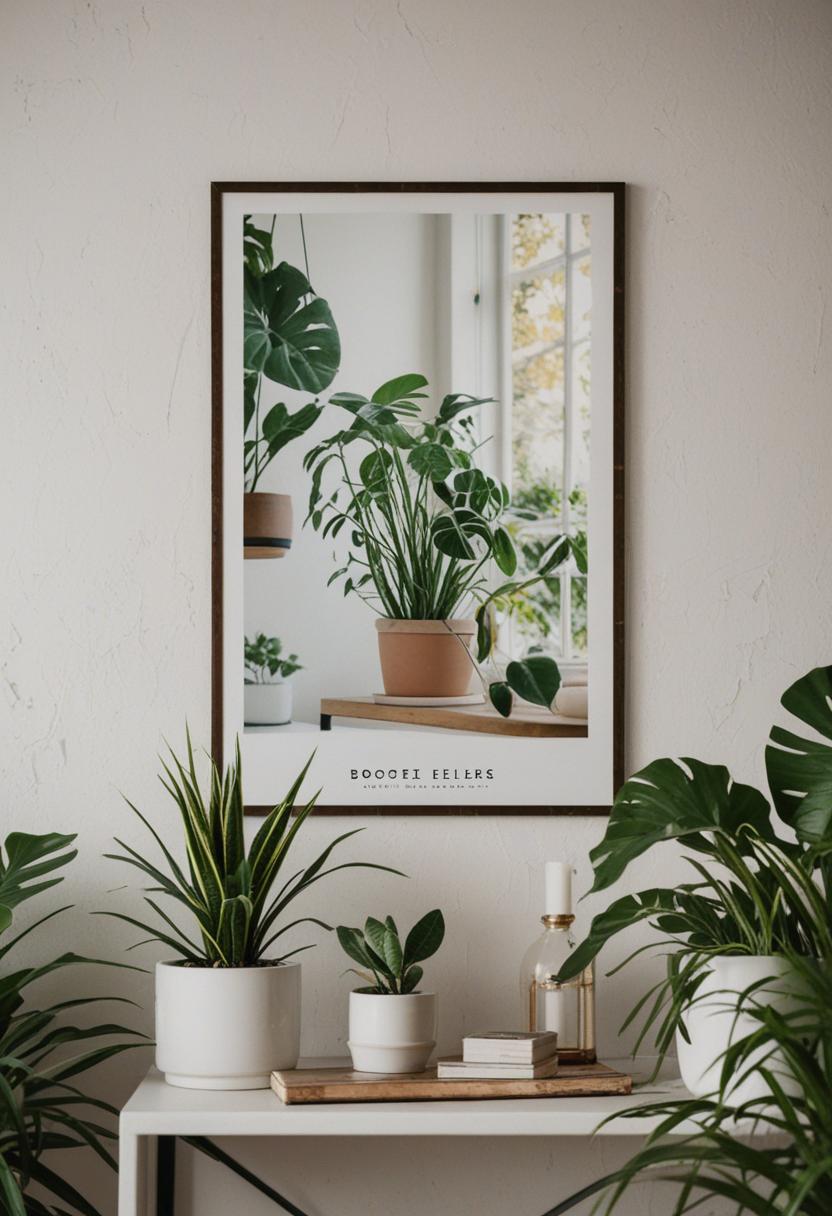 Posters with aesthetic plants and a visual, artistic look.