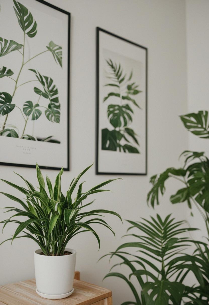 Elegant posters with vibrant plant visuals.