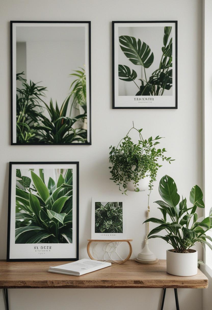 Elegant posters with lush plant life.