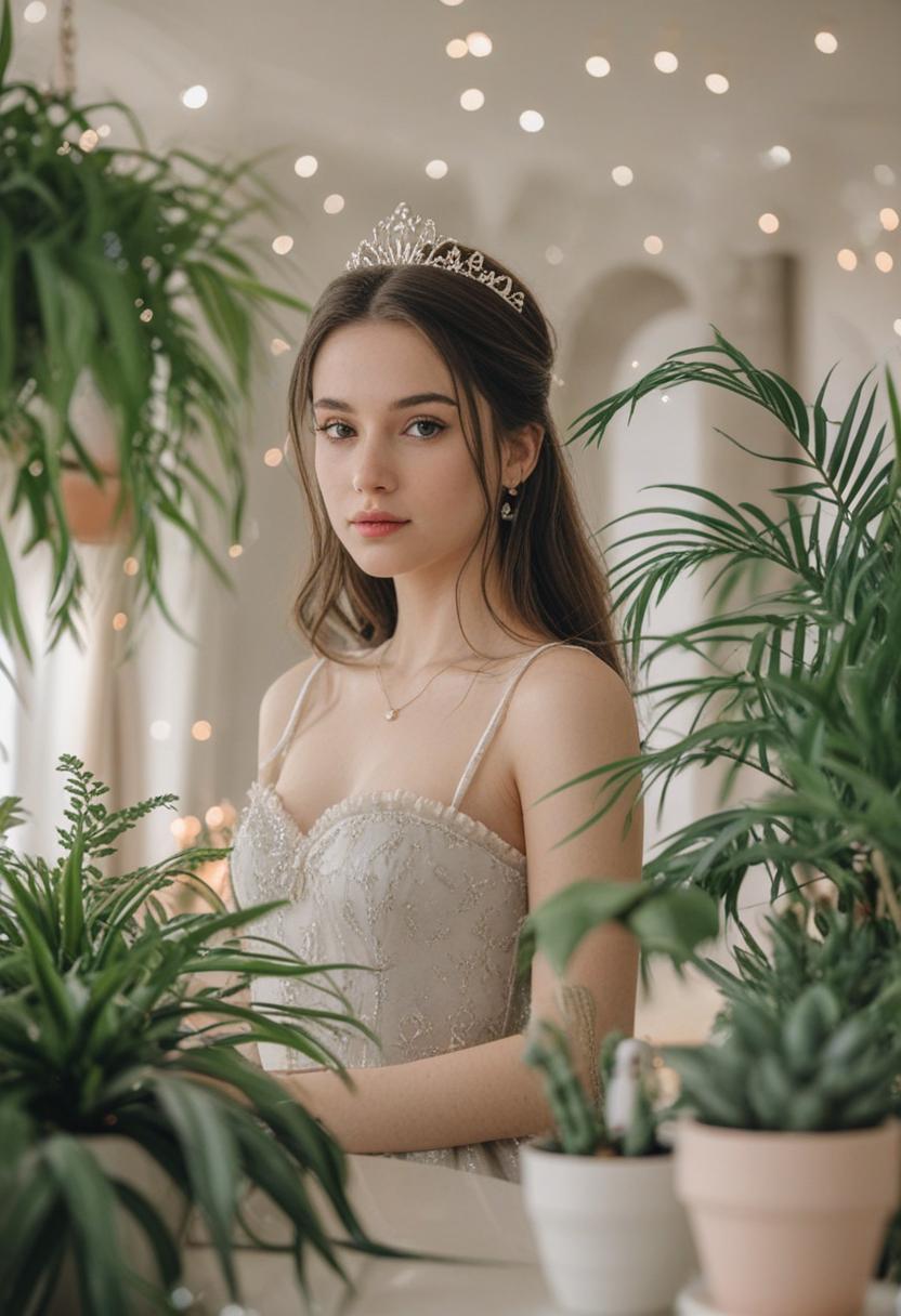 Princess-themed plants with ornate, soft styling.