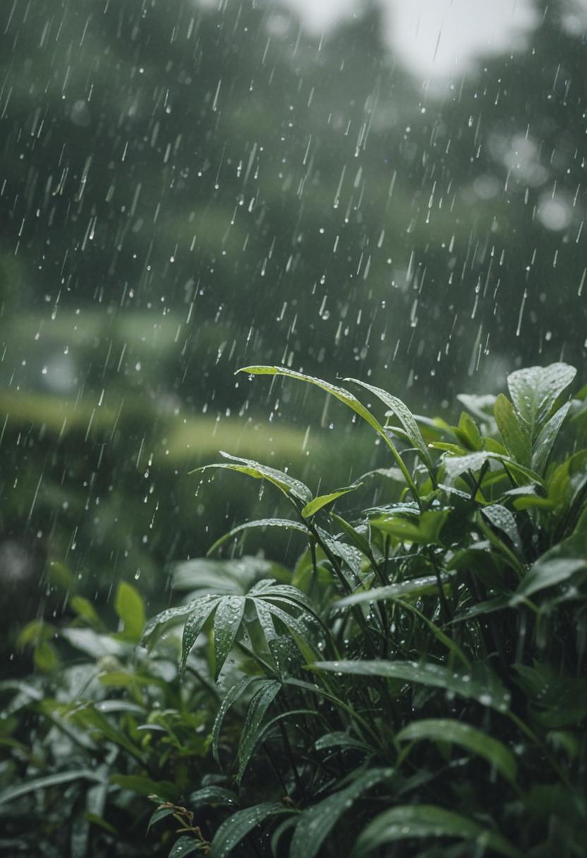 Rainy day plants in a cozy, muted palette.