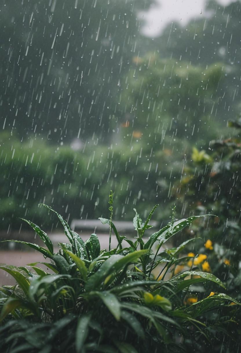 Moist leaves, soft light, rainy day vibes.
