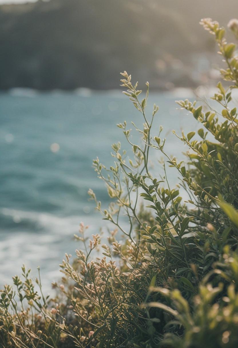 Ethereal sea-inspired greenery.