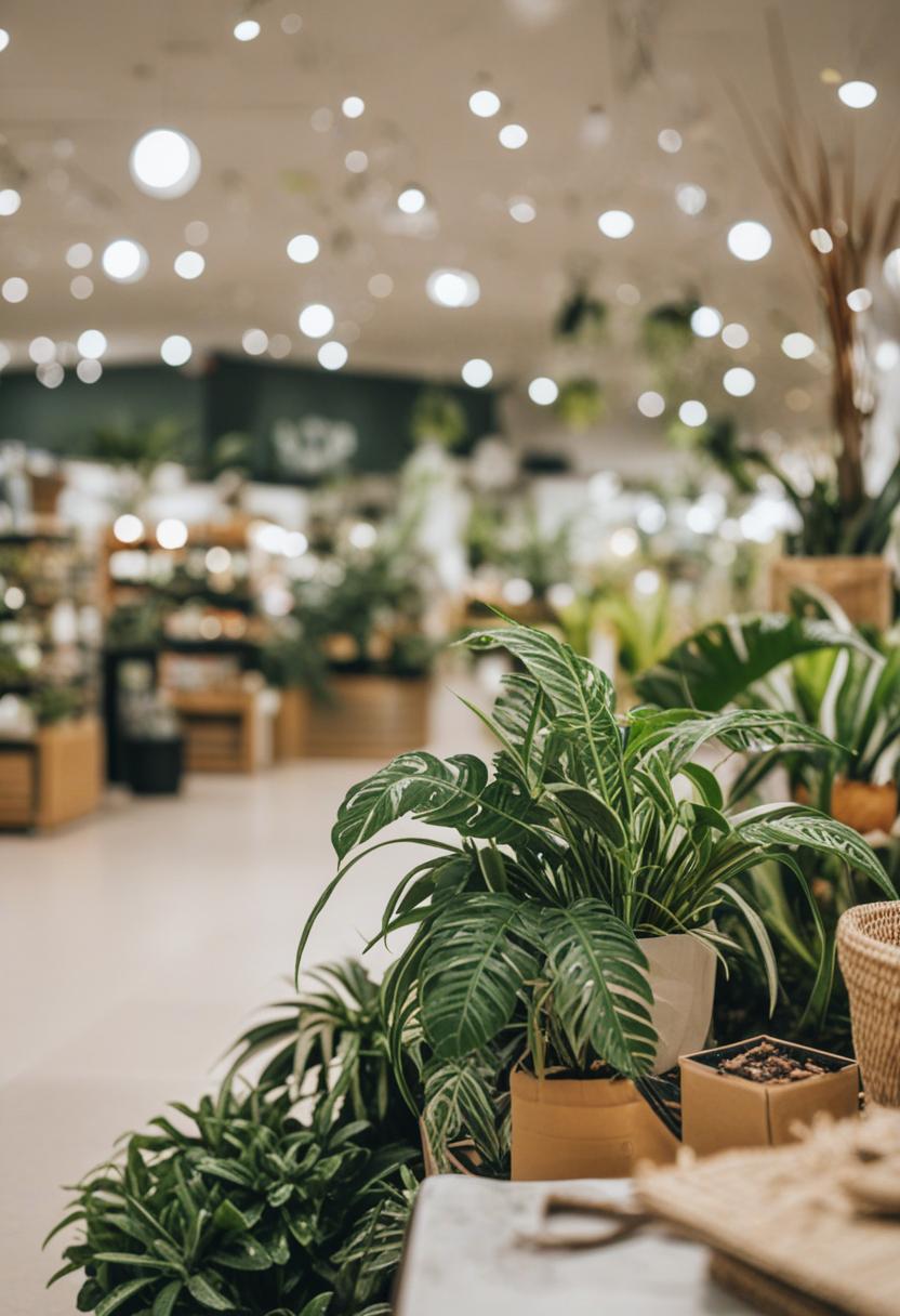 Shopper's paradise with lush greenery and plant-filled shopping vibes.