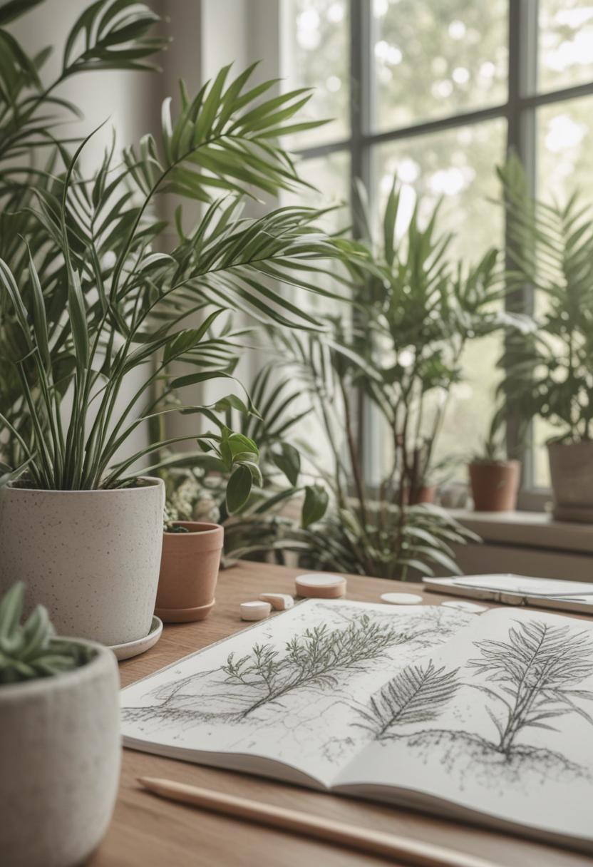 Sketchy plant illustrations in a soft, artistic style.