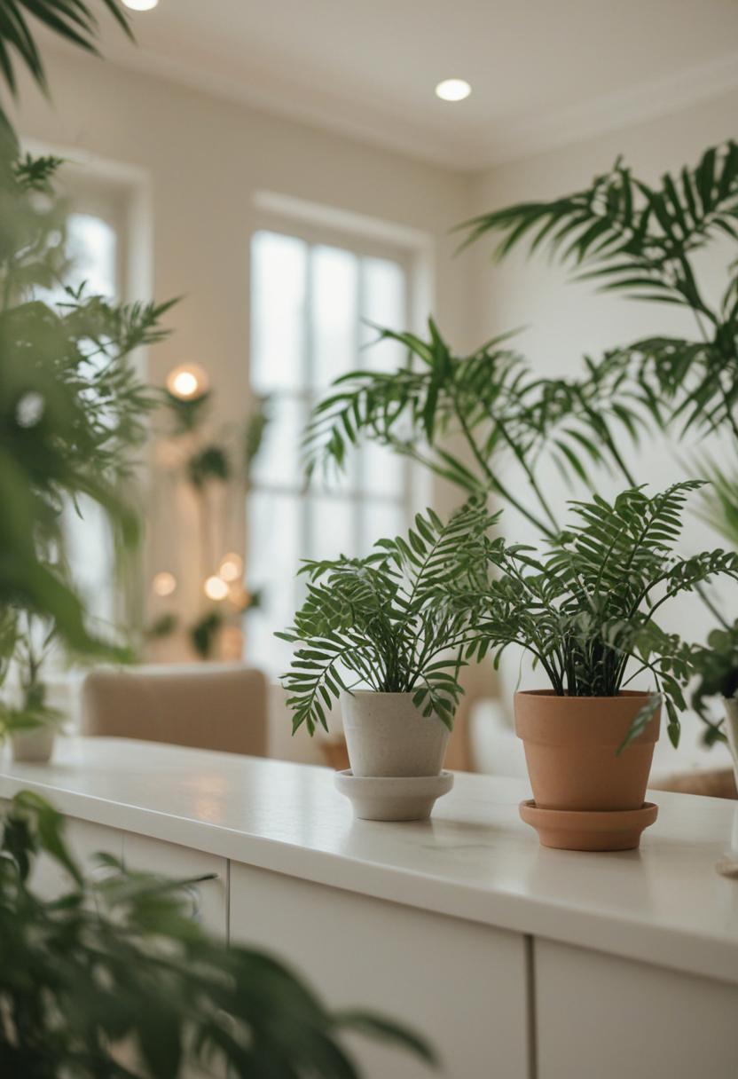 Soft greenery in a calming, minimalist setting.