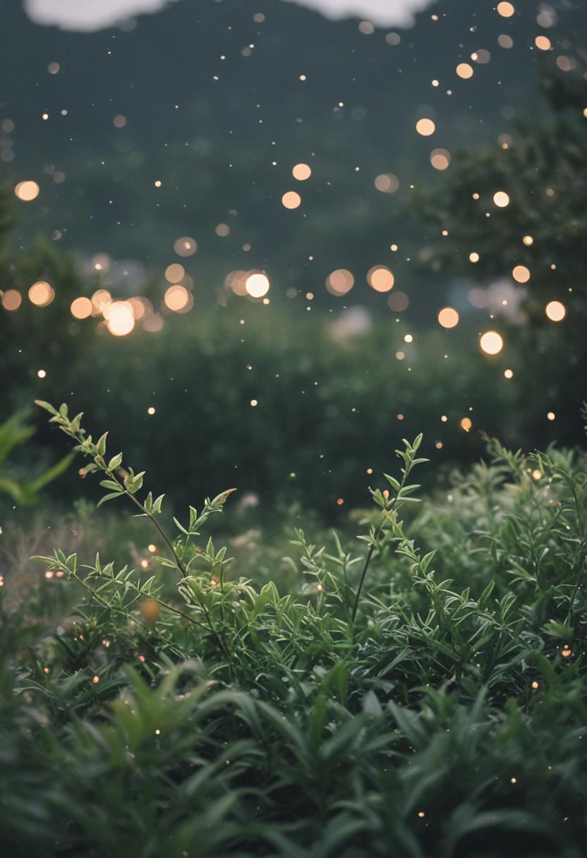 Starry foliage under moonlit sky.