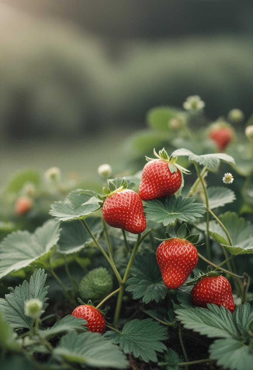 Sweet and vibrant strawberry-themed plant display.
