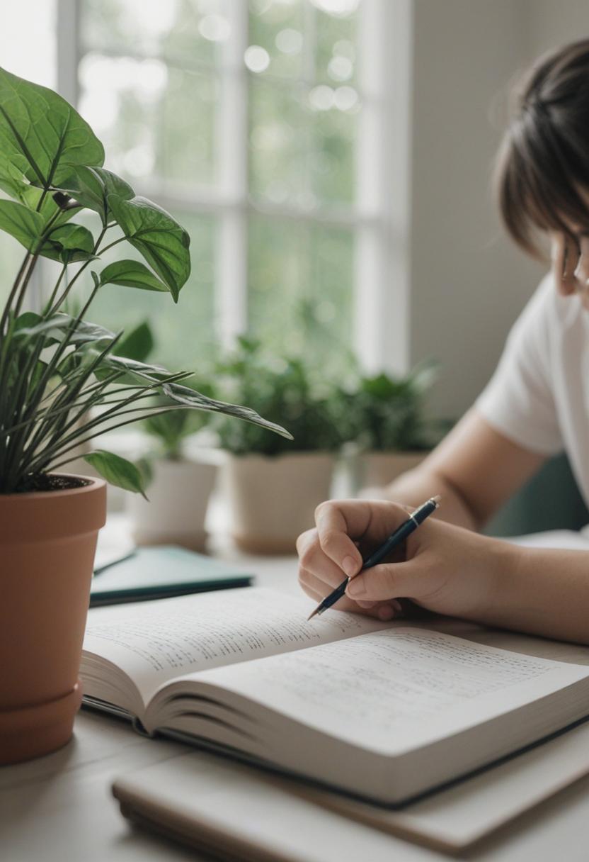 Elegant plants enhance study space with calming visual appeal.