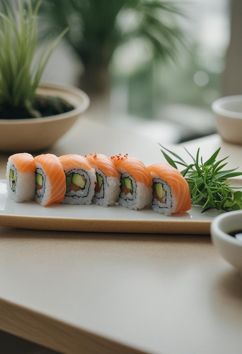 Sushi-themed green plants with fresh vegetable vibes.