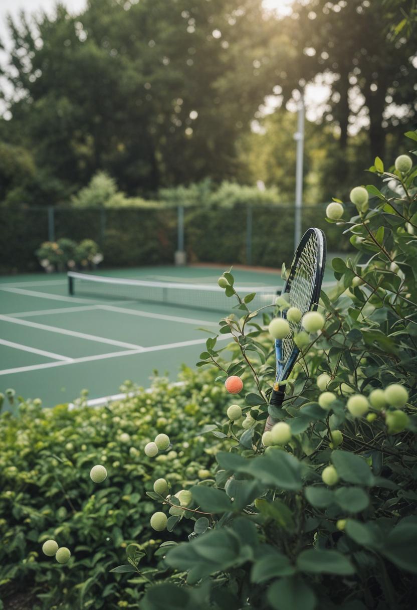 Tennis-inspired plants with vibrant green hues.