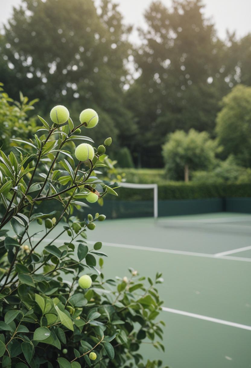 Tennis-themed green plants with a fresh, stylish look.