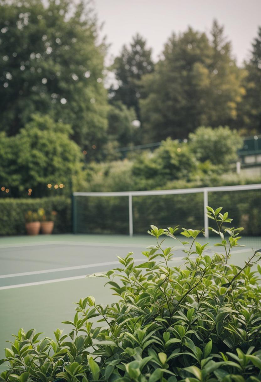 Tennis-themed plants with vintage charm.