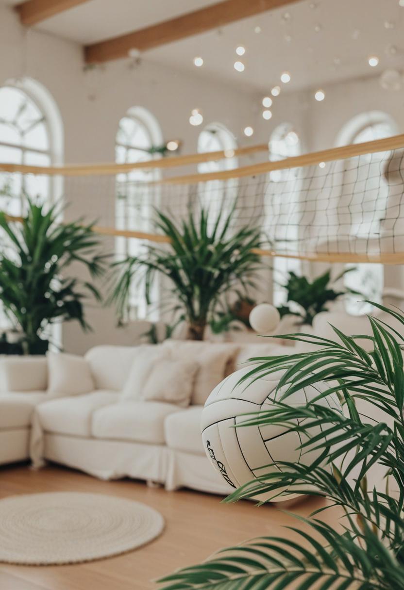 Volleyball meets greenery in serene plant vibes.